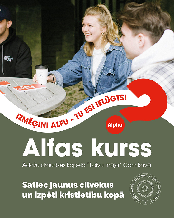 ALFA kurss Ādažu draudzes kapelā Laivu māja Carnikavā